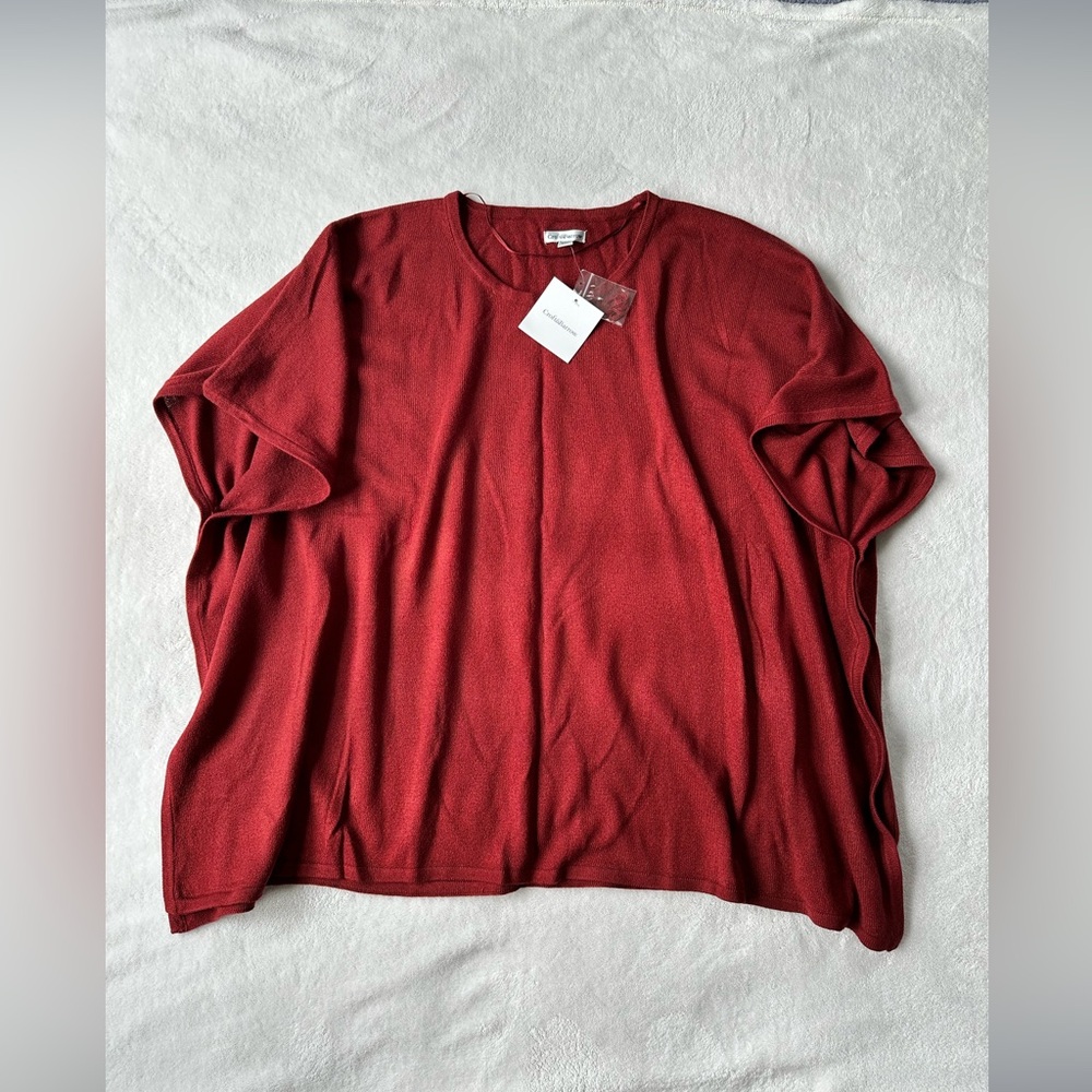 NWT Red Orange Poncho